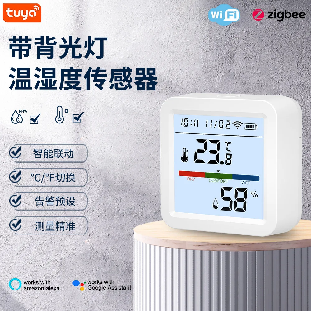 Graffiti temperature and humidity WIFI/Zigbee temperature and humidity detector, sensor intelligent linkage