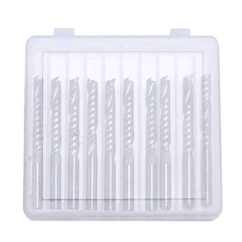 Imagem -03 - Única Flauta Espiral Carbide Milling Cutter Cnc Router Bits 3.175x22 mm 20 Pcs