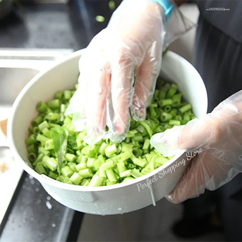 Guanti monouso da 100 pezzi Guanti multifunzionali per la cucina Cucina Pulizia domestica Guanti sicuri per la preparazione degli alimenti senza