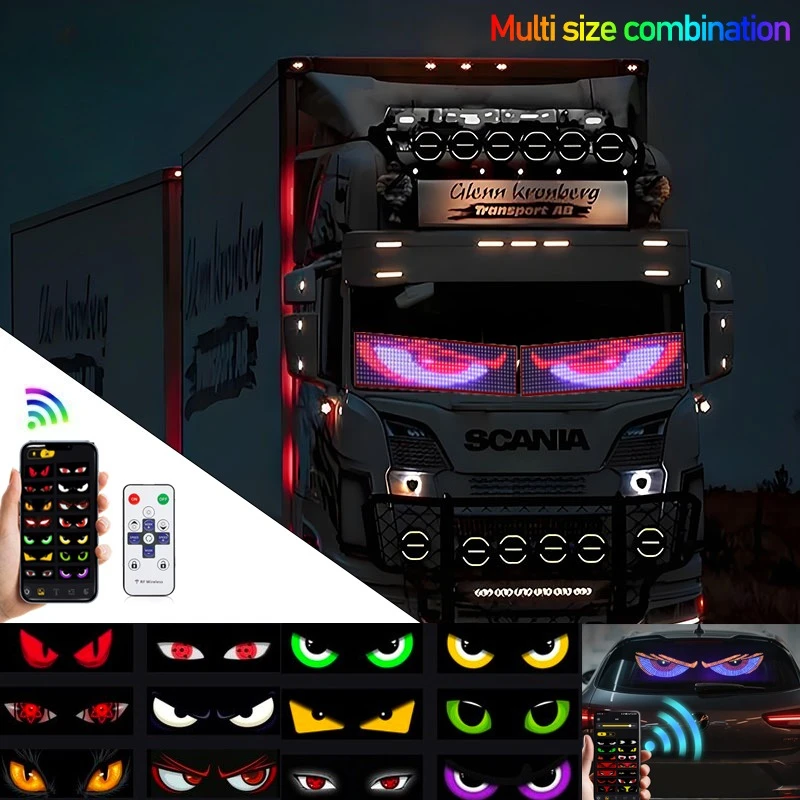 

LED Car Matrix Pixel Panel Display Screen Flexible RGB Car Graffiti Scrolling Text Animation Shop Reminder Light big truck Light