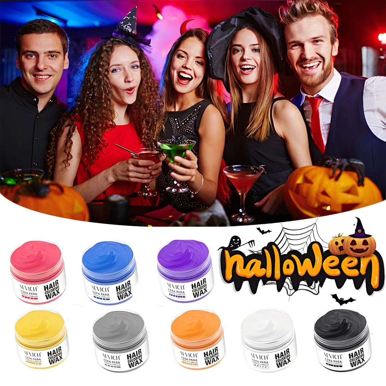 

Halloween Hairs Dyed Mud Temporary Hair Color Wax Hair Styling Paste Fashion One-Time Hair Dye Cream for Hair Coloring Style