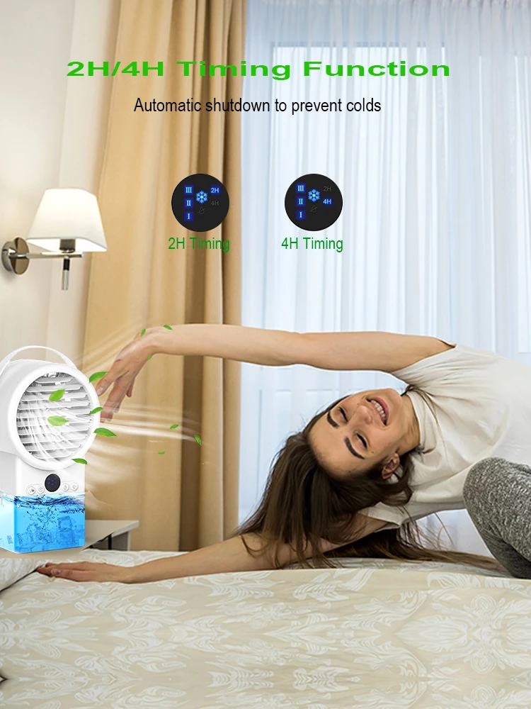 2 1 Solar portable air conditioner cooler 3 speed 7 color light garage hotel water shortage protection brand new view 5