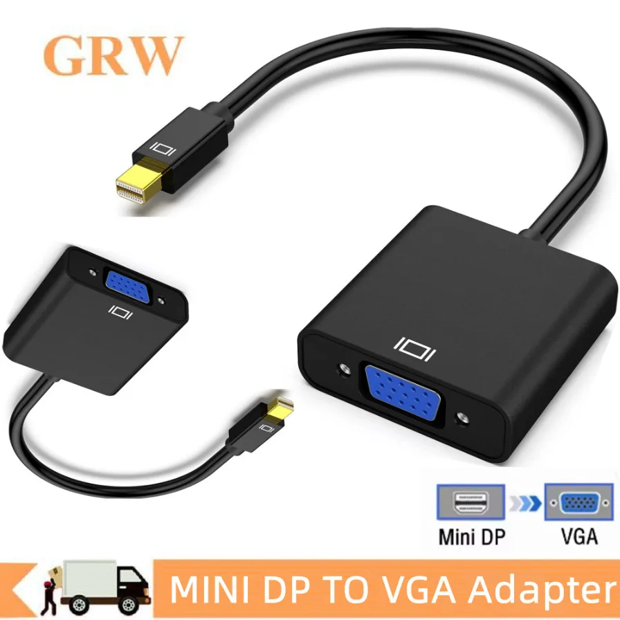 

Mini DP to VGA Converter Mini Displayport to VGA Adapter for MacBook Pro Air Apple iMac Mini Display Port Thunderbolt Converter