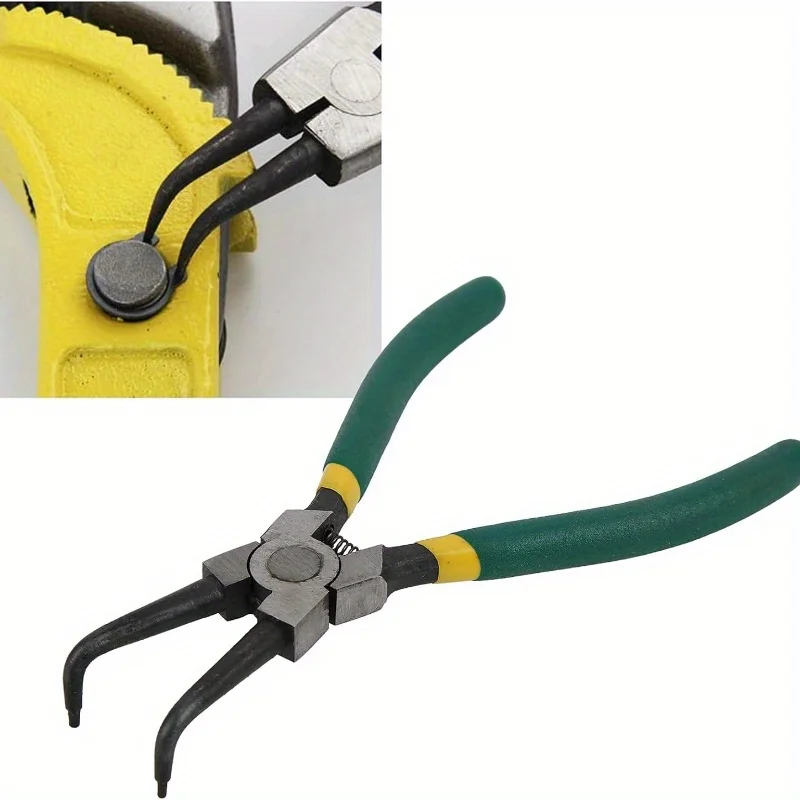 

1Pcs Bent Plier Inner Outer Retaining Snap Ring Remover Tool Circlip Pliers Set With Storage Bag 7'' Long Nose Plier