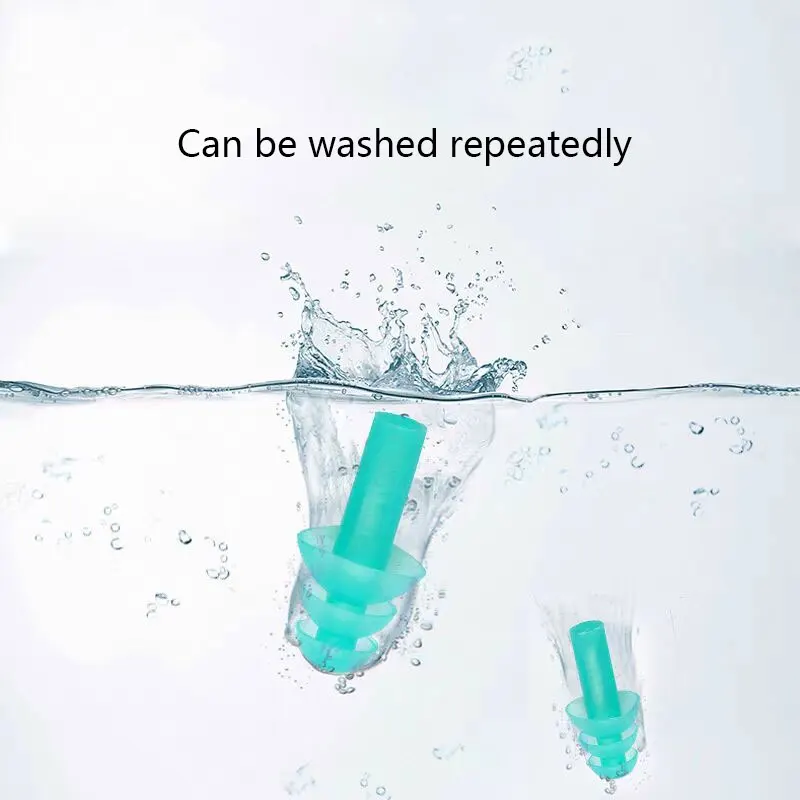 10 أزواج من سدادات الأذن السلكية القابلة لإعادة الاستخدام من السيليكون مع سدادات الأذن ذات النطاقات وإلغاء الضوضاء أثناء النوم لحماية السمع