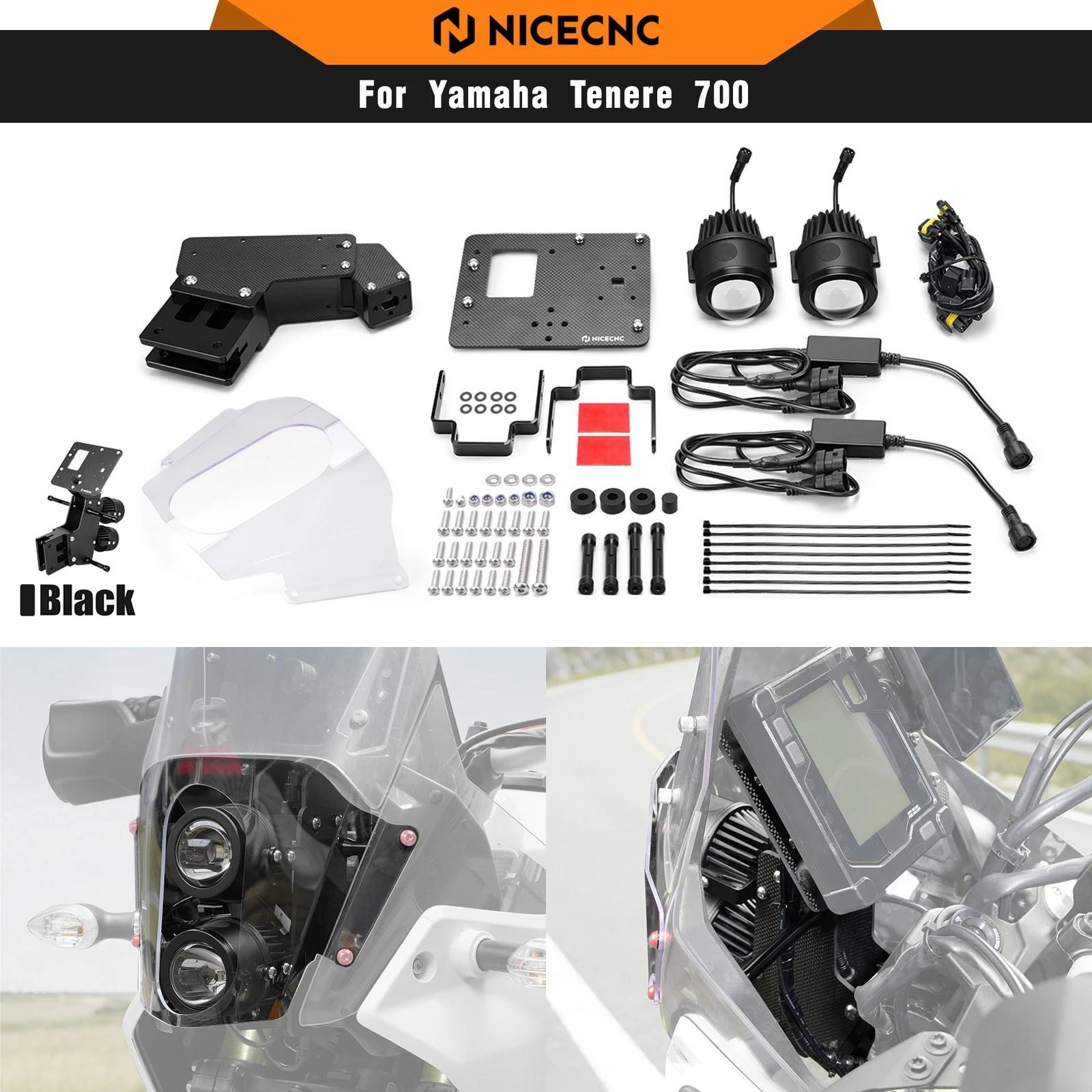 For Yamaha Tenere 700 2019-2024 Adjustable Motorcycle Rally Kit Rally Spotlights Guard Tenere 700 XTZ 700 Tenere700 2022 2023