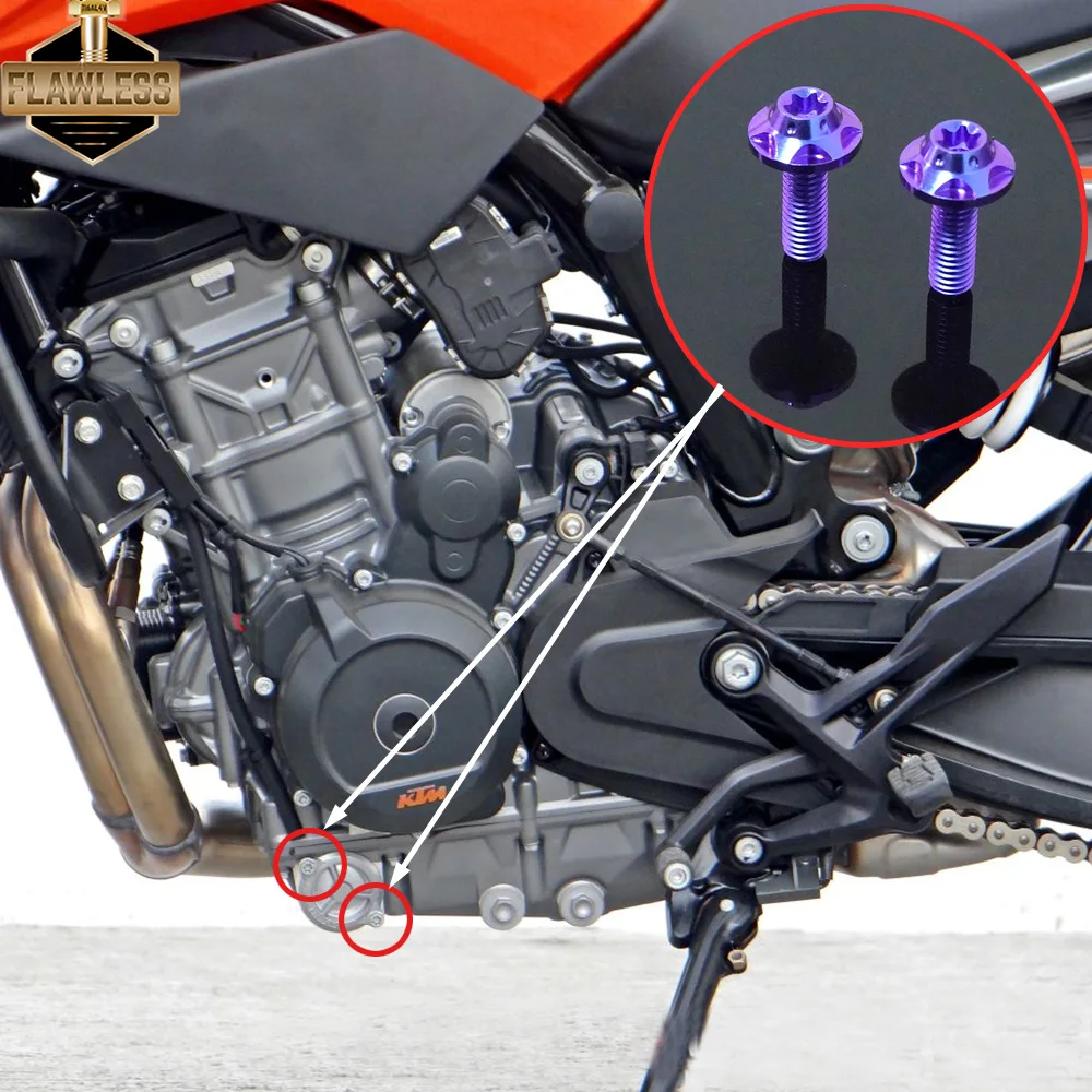 FLAWLESSTI Gr5 チタンボルトエンジンクラッチウォーターポンプパイプフットレストボルトスプロケットリアアクスルナット KTM 790 デューク