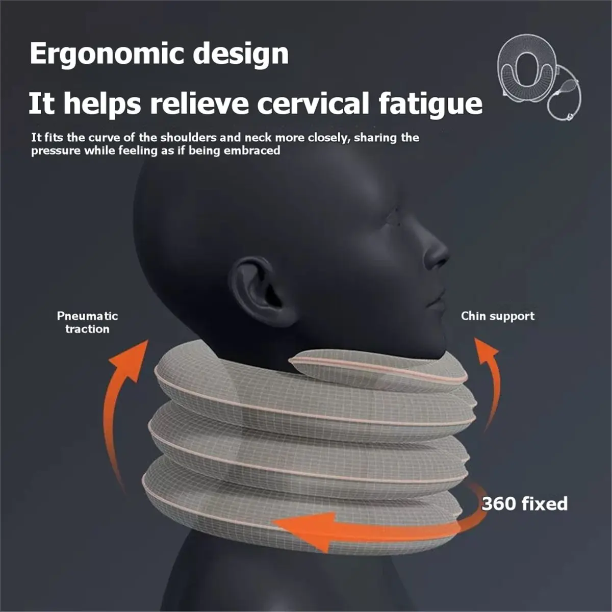 [N84R] Cervical Neck Traction Inflatable Neck Stretcher Brace Neck Protection Relief for Chronic Neck & Shoulder Alignment Pain