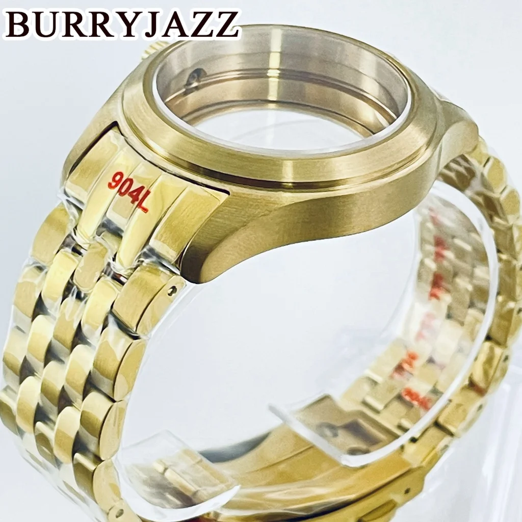 BURRYJAZZ 36mm/39mm NH34 NH35 NH36 NH38 NH39 NH70 NH72 ETA2824 PT5000 Watch Case Gold Stainless Steel With Sapphire Glass