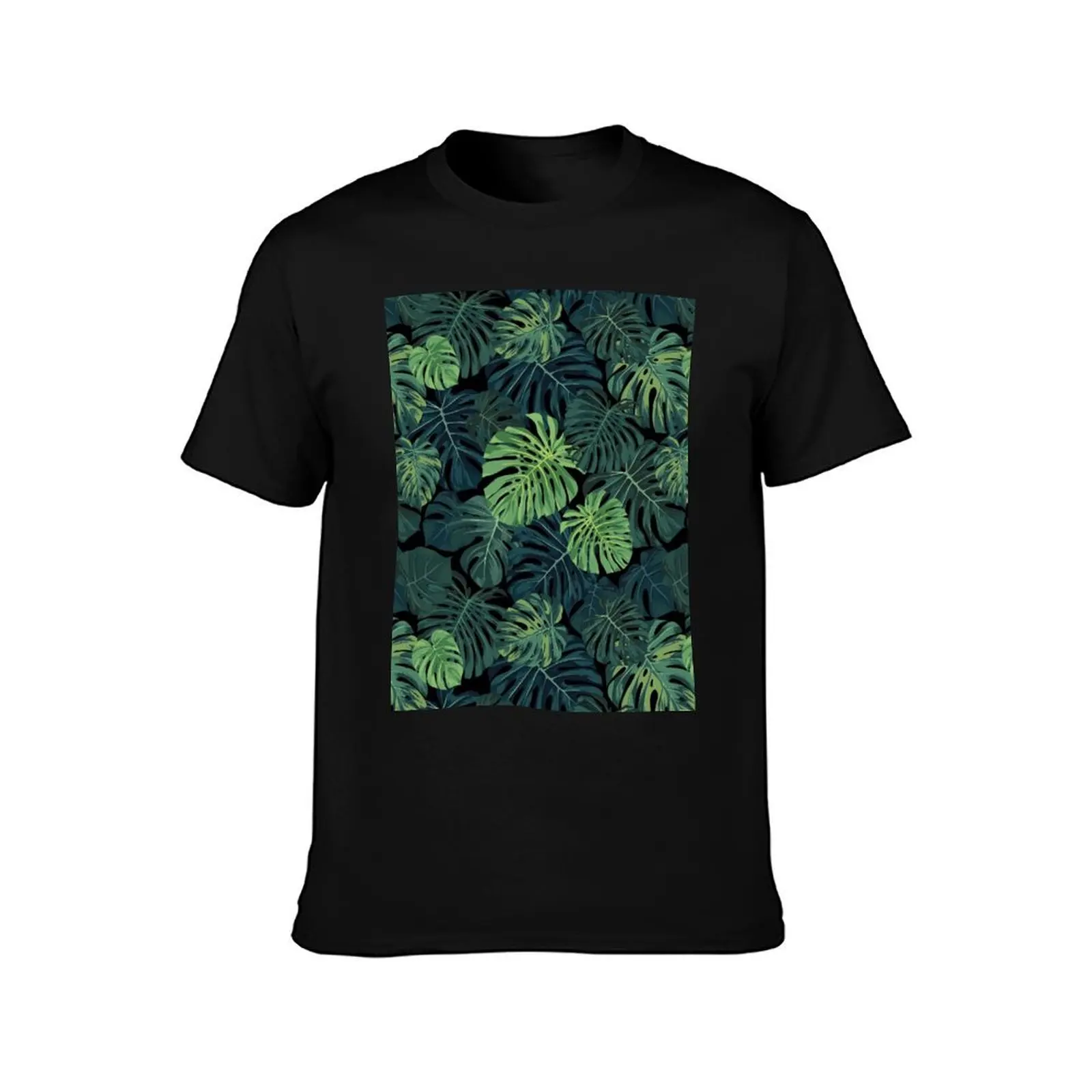 Monstera leaves T-Shirt Casual Lightweight Short Sleeve Top T-Shirt