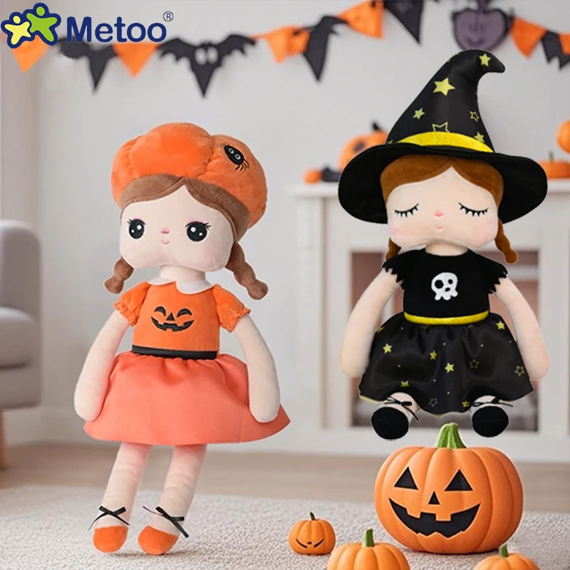 Plush Pumpkin Doll Halloween Toy Dark Witch Stuffed Doll Girls Toys Soft Scary Pumpkin Figure Decoration Metoo Angela Dolls