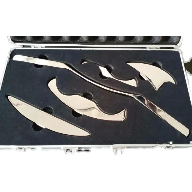 Professional Grade 304 Material Medical Fascia Knife 5-piece Set Scraping Board with Box Massage Magic Fascia