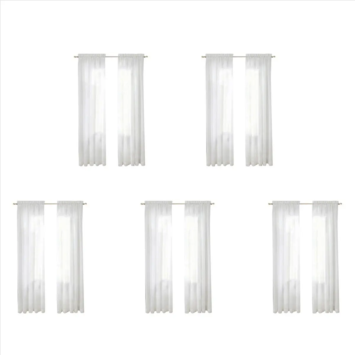 *HOPE Window White Sheer Curtains 90 Inches Long 10 Panels Sheer White Curtains Clear Curtains Basic Rod Pocket Panel