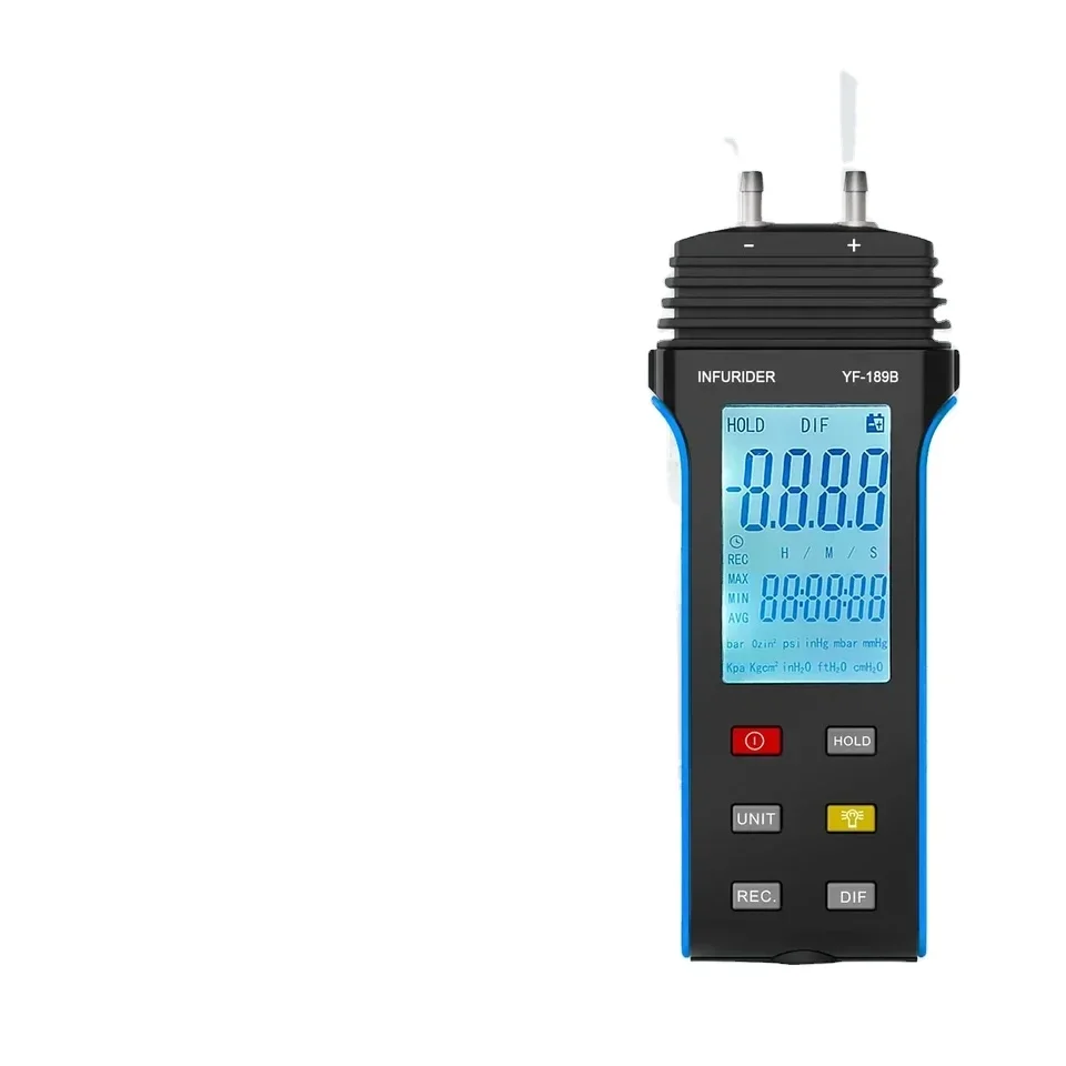 

2026 HEDAO HP-189B Digital Manometer LCD Display Dual-Port Gas Pressure Tester ABS Material 0-30psi Measurement Range Pressure