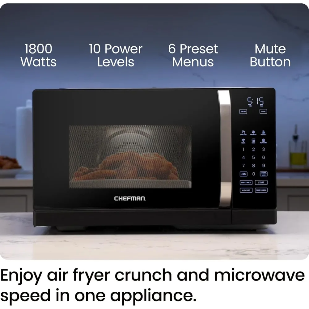 Countertop Microwave Oven and Convection Oven,with Integrated Crisper,Guided Touchscreen Interface,Mute Function,Eco Mode