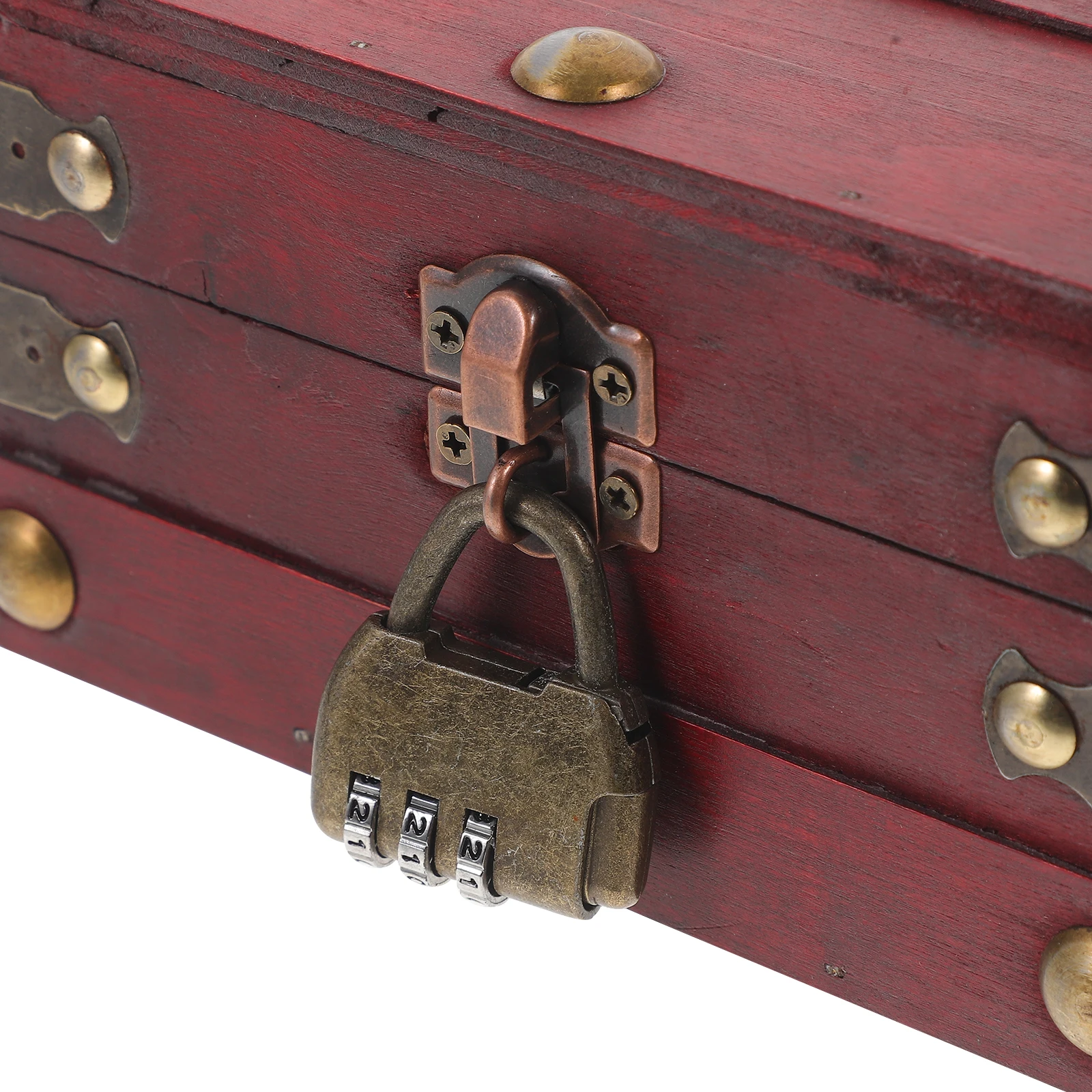 

Treasure Chest Vintage Storage Box Retro with Lock Wooden Jewelry Case Boxes Style Small