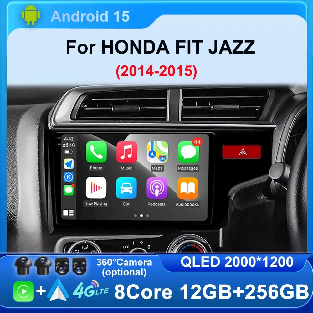 

Навигационный GPS для HONDA FIT JAZZ 2014 2015 RHD Автомобильный радиоприемник Мультимедийный плеер Android System Carplay 4G WiFi BT Стерео Разделенный экран