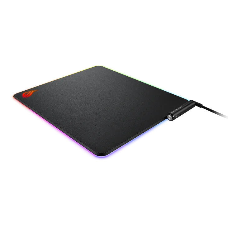 ROG Balteus 5-zone Aura Sync Lighting Portrait Hard Surface USB Passthrough and Nonslip Rubber Base Gaming Mouse Pad