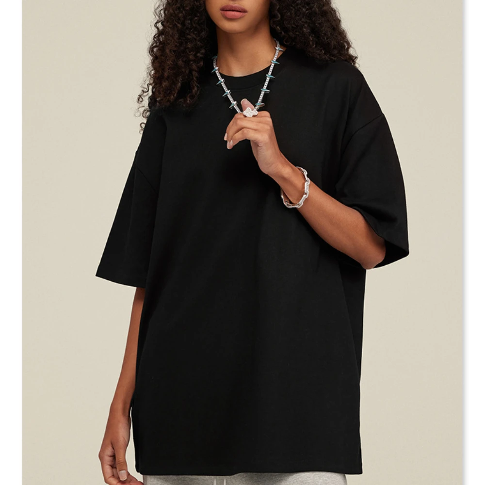 Custom LOGO men's and women's couples shirt 425G heavy cotton t-shirt loose youth fashion