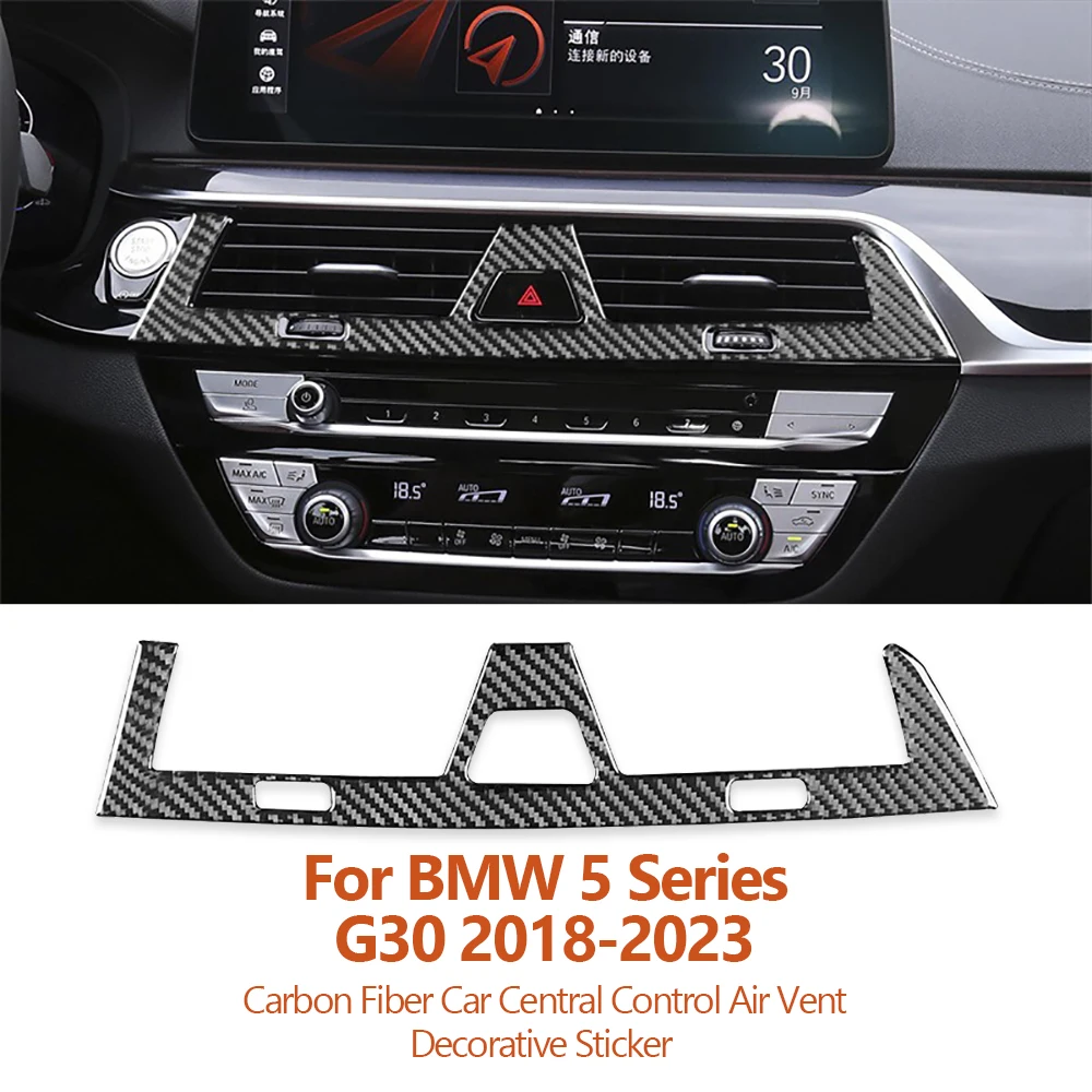 

For BMW 5 Series G30 2018-2023 Car-styling Carbon Fiber Car Central Control Air Vent Decorative Stickers Inter Auto Accessoriess