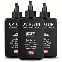 Crystal Clear Hard UV Resin Upgraded Formula Ultraviolet Fast Curing Resin for Jewelry Making, Hard Transparent Solar Cure Resin