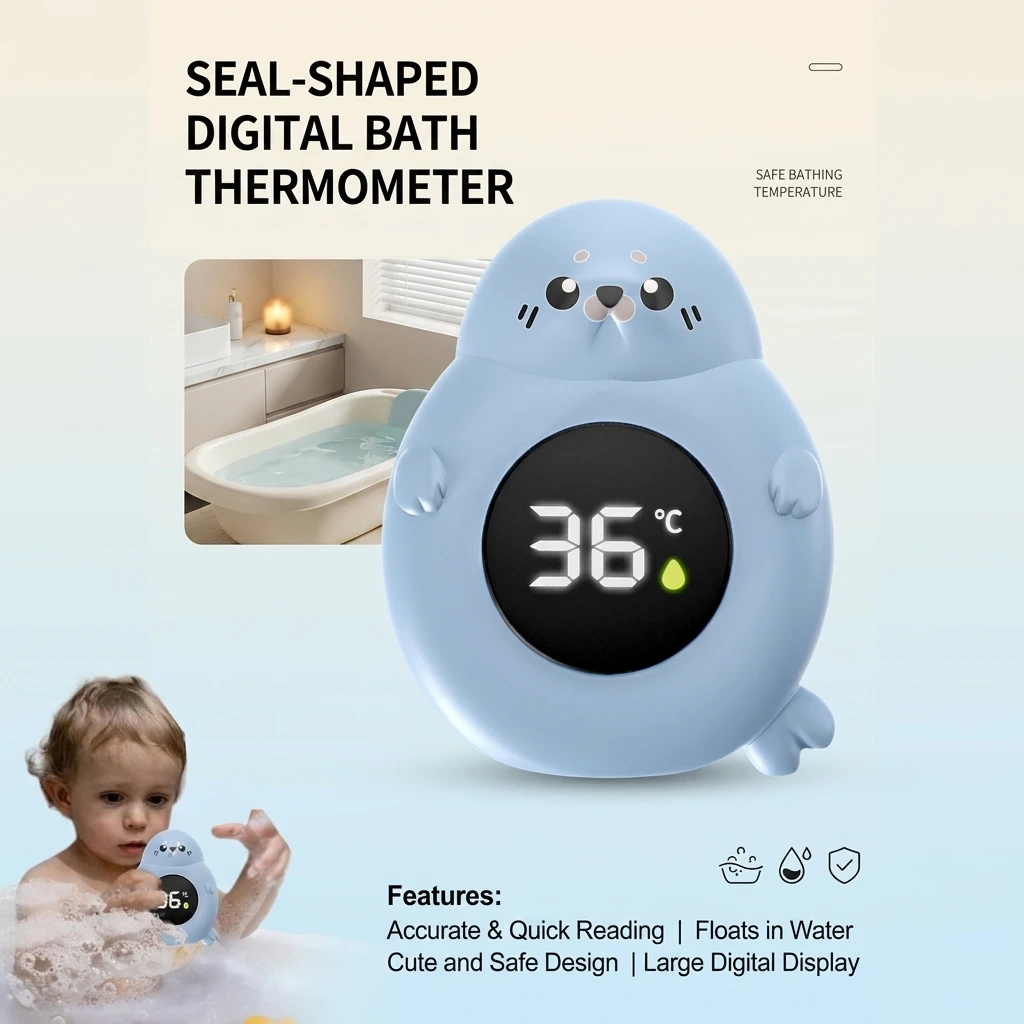 Water Temperature Gauge for Baby Bathing Home Use Children's Bath Temperature Card Easy to Read Accurate Measurement Baby Bath