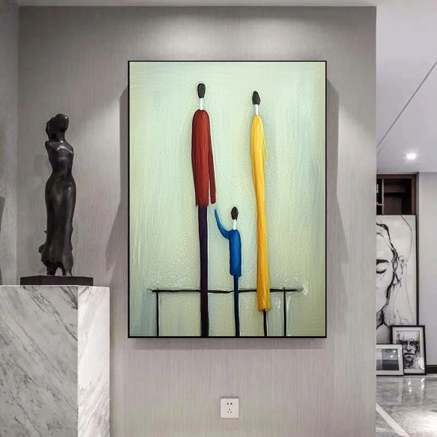 

Nordic Style Home Wall Art Colorful Thick Knife Texture Sexy Naked Woman Canvas Oil Painting Decor Living Room Of 100% Handmade