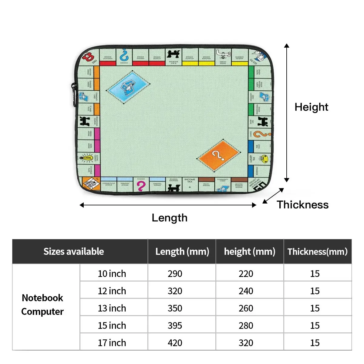 Papan permainan papan Notebook tas Laptop kantong 10 12 13 15 17 inci Notebook lengan penutup tas Tablet Shockproof CaseBag