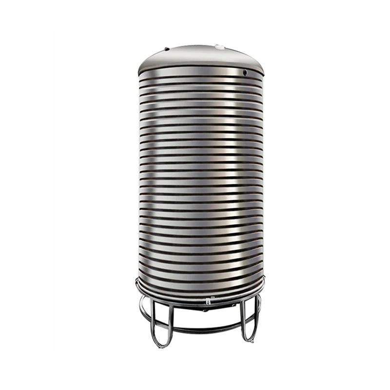 Outdoor Water Storage Tank Made Of 304 Stainless Steel Vertically Thickened Solar Roof Water Tank For Household Use