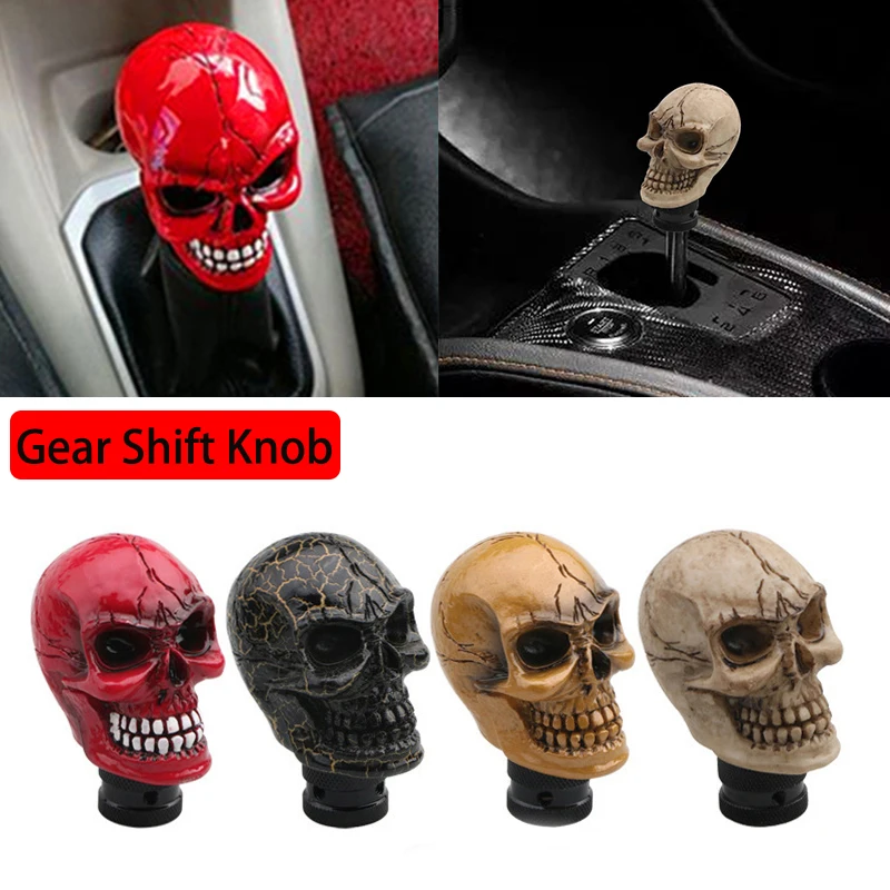 Car Accessories Universal Resin Skull Gear Shift Knob Head Manual Car Gear Shifter Knob Lever Stick