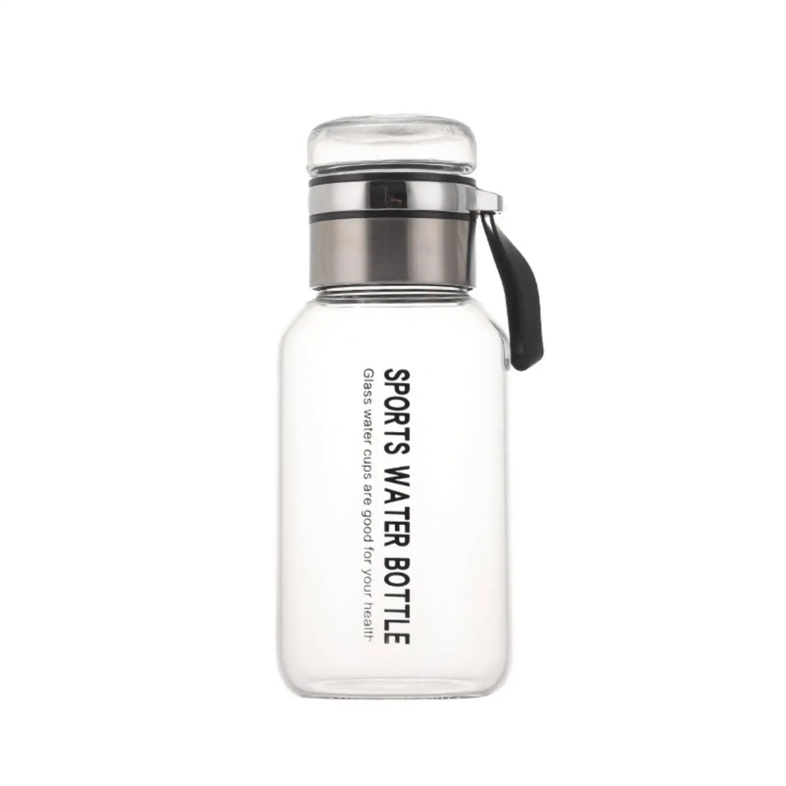Portable Glass Sports Bottle with Built in Carrying Loop and Tea Infuser Large Water Bottle for Hiking Fitness Office