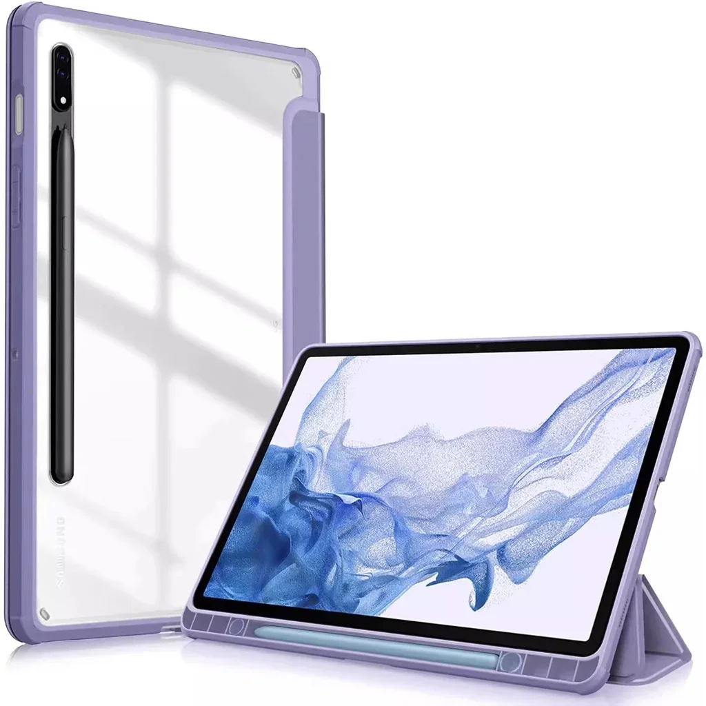 HD Clear Acrylic Case for Samsung Galaxy Tab S10 FE 10.9 Plus 13.1 2025 Ultra 14.6 Inch 2024 S7 S8 S9 S10 FE Plus with Pen Slot