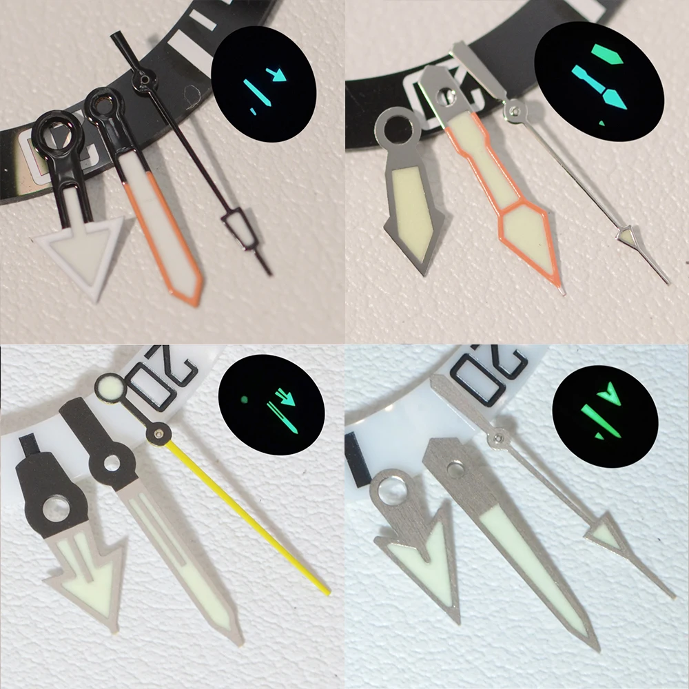 Polished Triangle Hands NH35 NH36 14*14*9mm Silver Red Black Watch Needles Blue Green Luminous Watch Accessories Pointer
