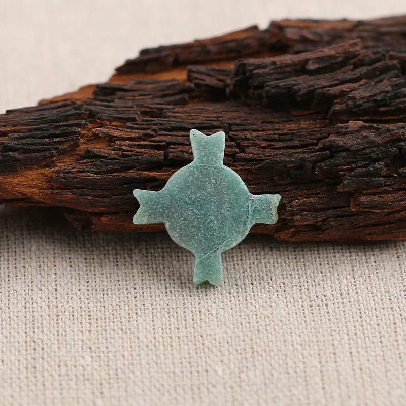 B&F Captain's Cross Chrysocolla Pendant Beads, Handmade Natural stones beads, Polished Stones for jewelry Making Supplies