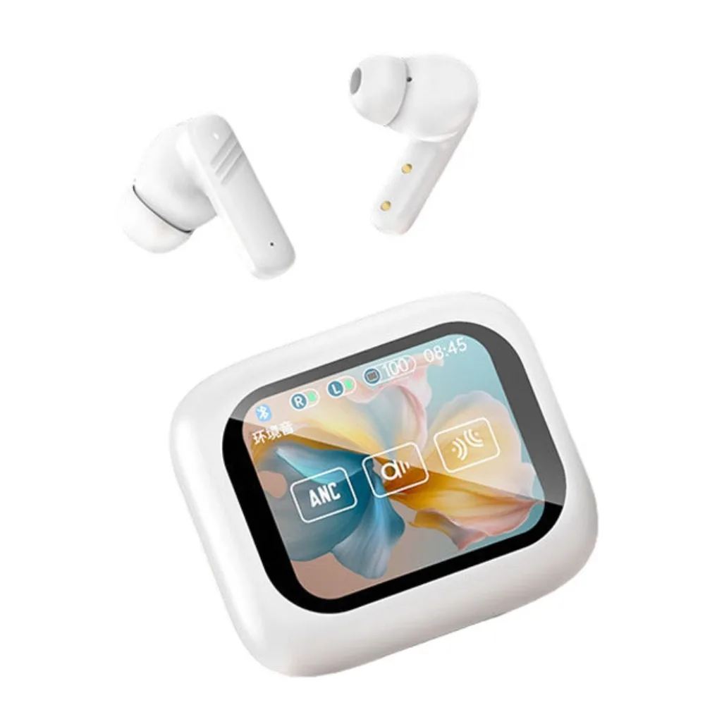 

Bluetooth 5.4 Full Touch Screen Headphones Smart LCD in Ear ANC Bluetooth Earphones Long Battery HD Call HiFi Stereo Earphones