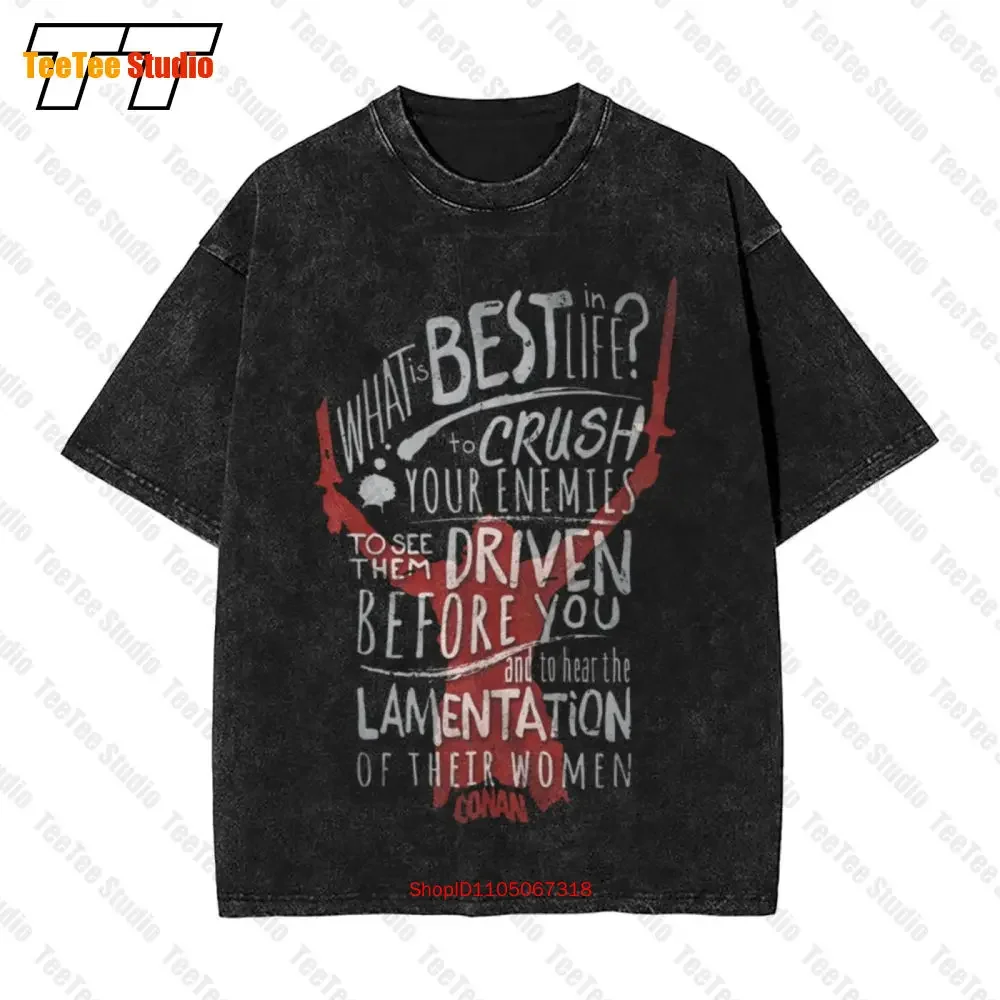 Conan The Barbarian Adventure Film To Crush Your Enemies Vintage Oversized T-Shirt LKDN