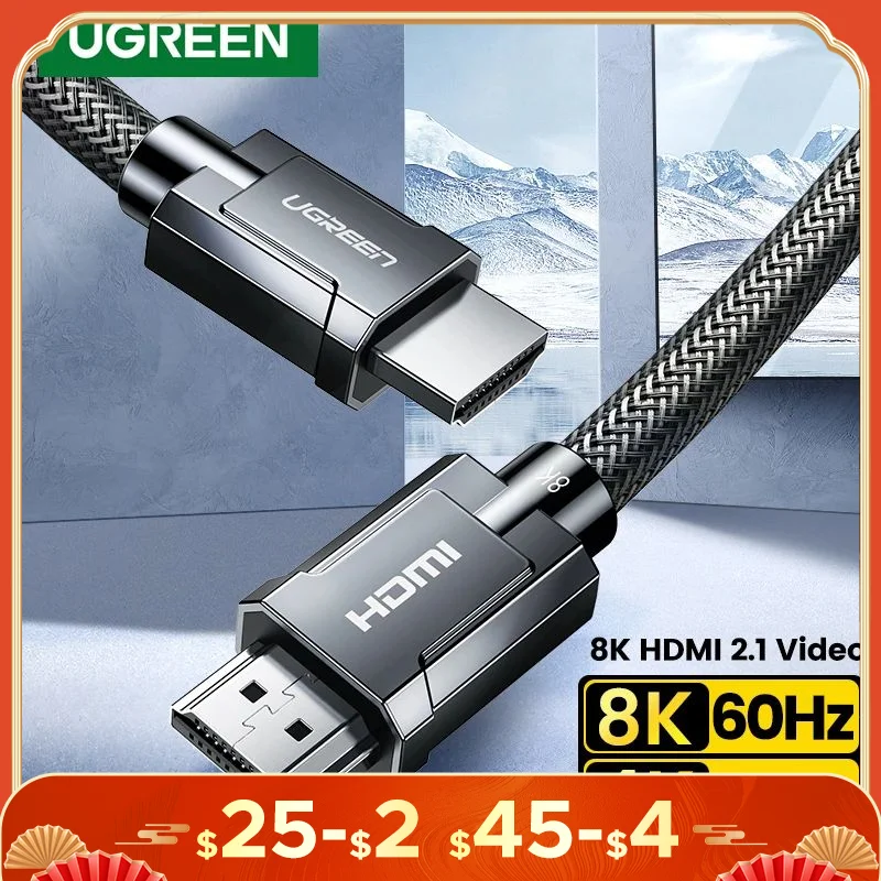 UGREEN 8K HDMI-Compatible Cable for Xiaomi TV Box PS5 Ultra High Speed Certified 8K@60Hz Cable 48Gbps eARC Dolby Vision