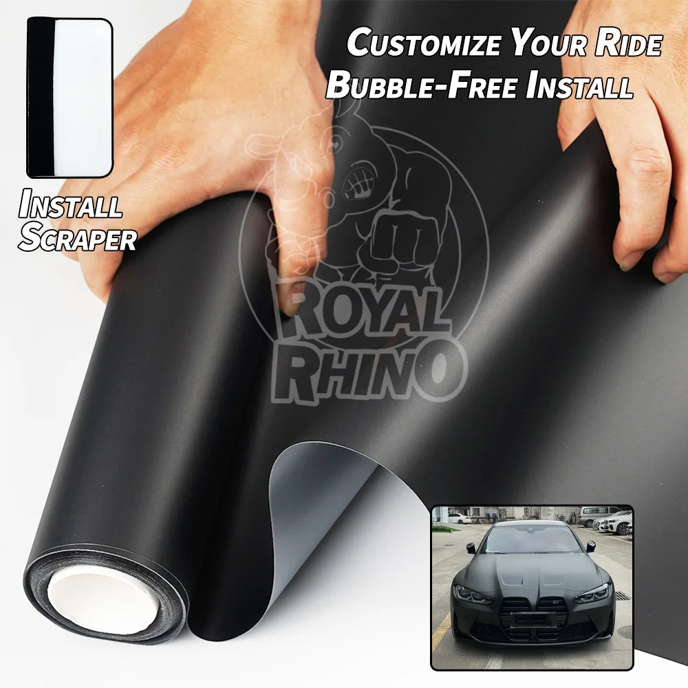 Super Mattschwarze Auto-Folierung Vinyl-Wrap-Aufkleber Blasenfreie Auto-Accessoires Selbstklebende Motorrad-Dekorfolie