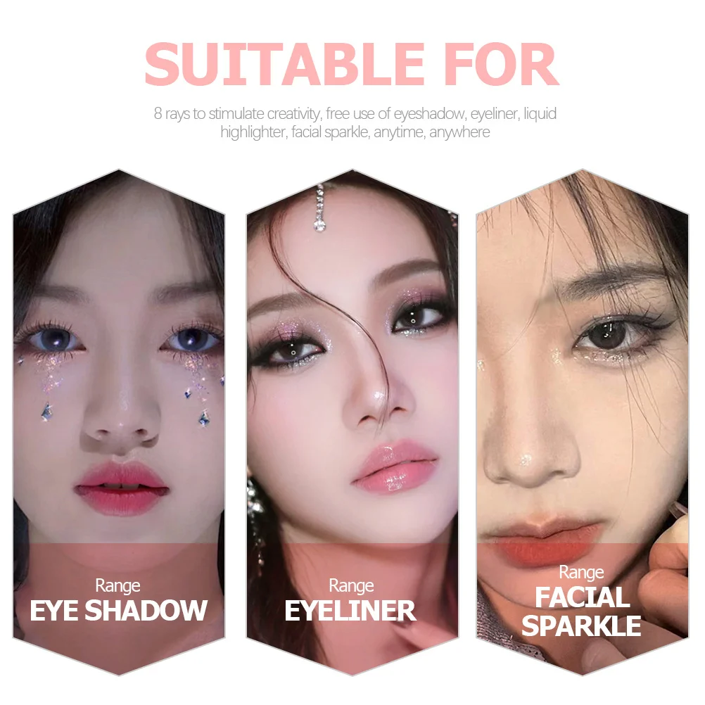 8개입 메이크업 아이 글리터 섀도우 팔레트 모든 피부 타입에 적합한 유체 글리터 아이섀도우 저자극성 밤에 적합
