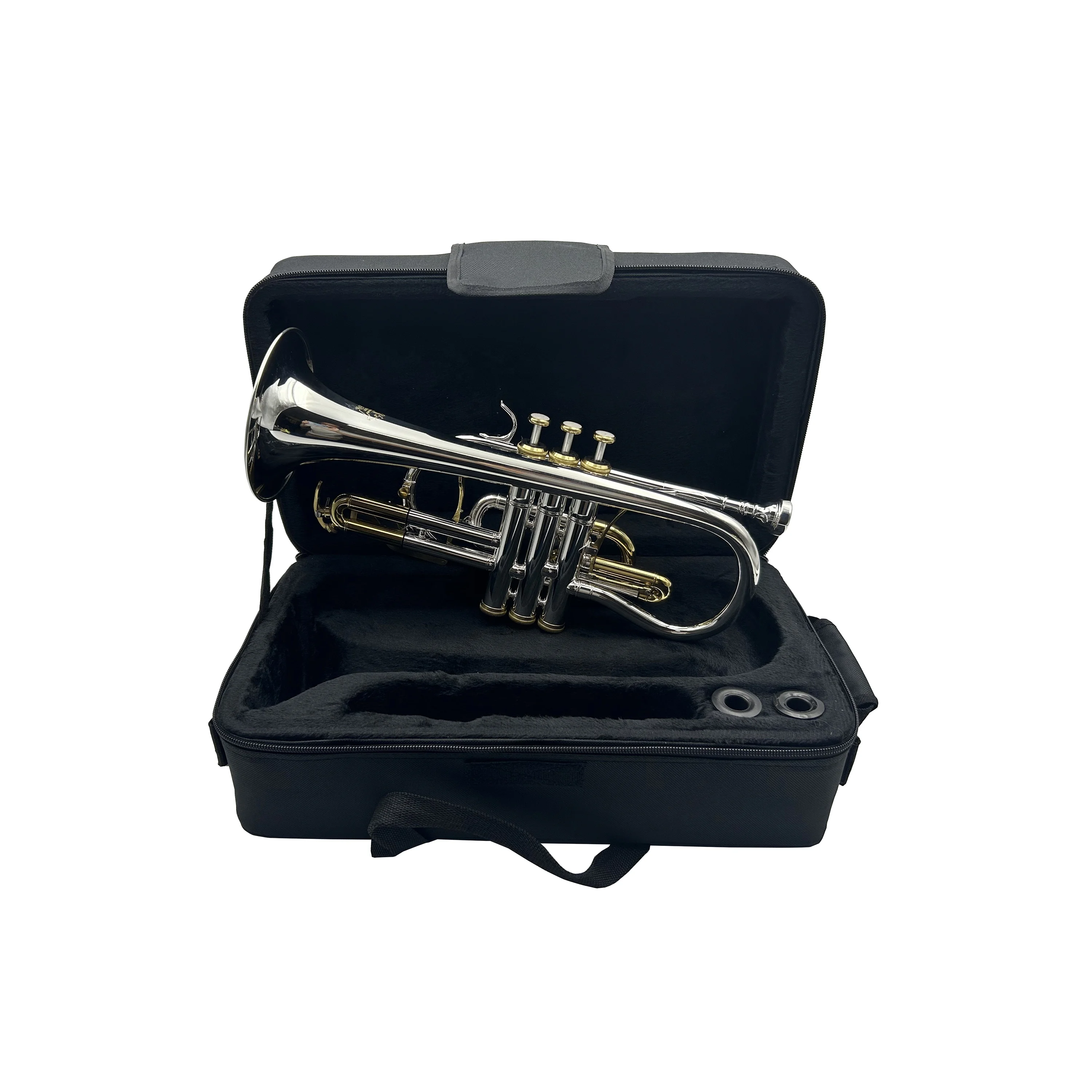 

Высококачественный корнет-труба в тональности Си-бемоль, латунный корпус, посеребренная поверхность, с золотыми клавишами, духовой инструмент для JYCT408DSG