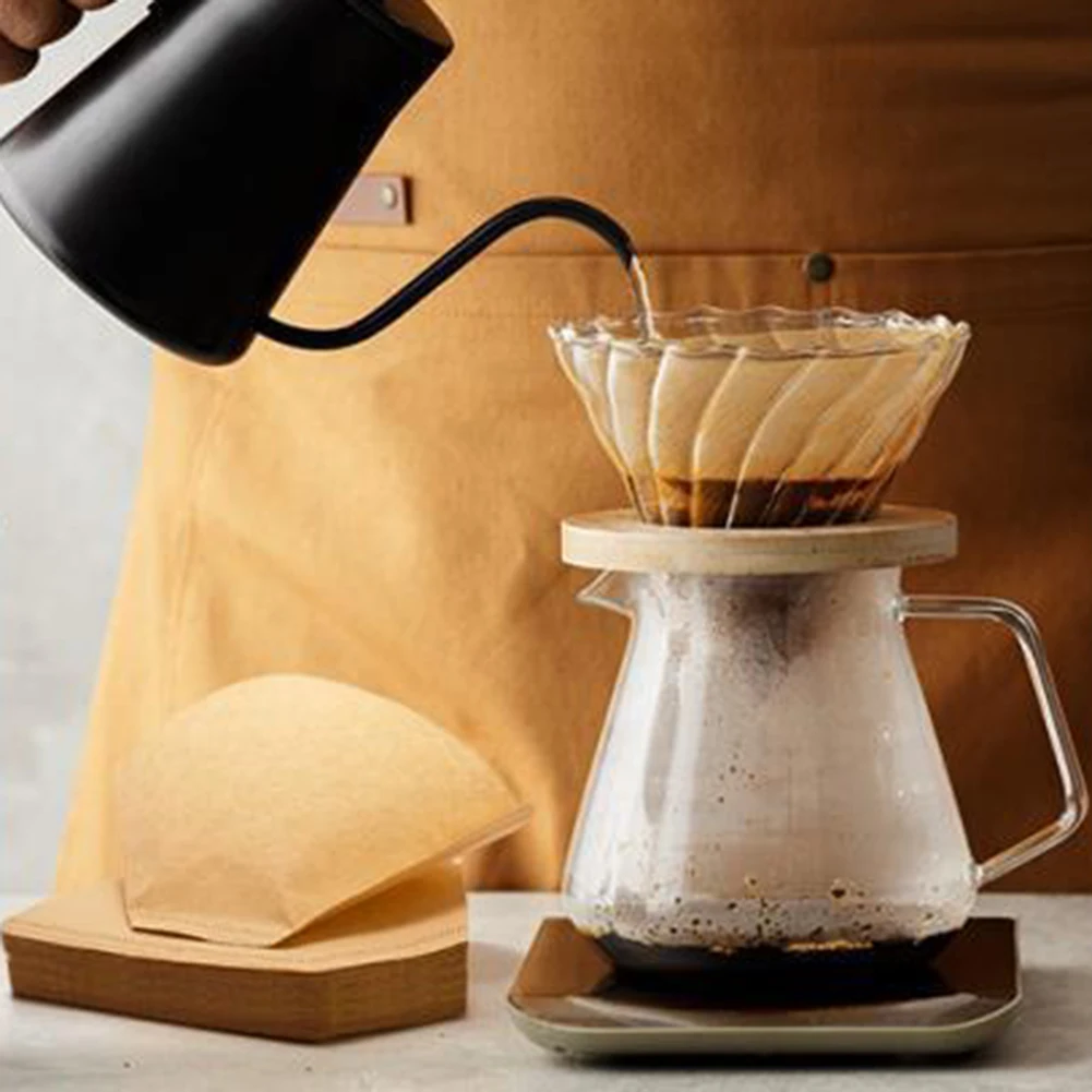 50/100pcs V01/V02 Coffee Filter Bag Foldable Cone-shaped Coffee Paper Filter For Pour Over Drip Coffee
