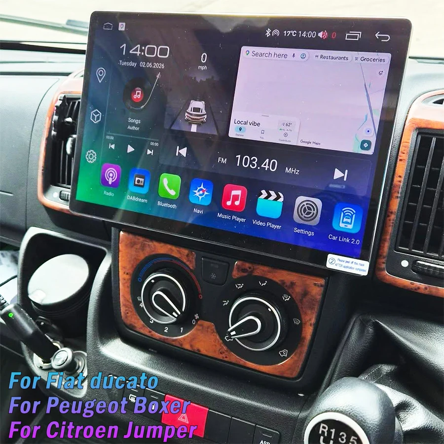 12.5-дюймовый автомобильный радиоприемник 2 Din Android Carplay Multimedia Stereo Auto Radio GPS для Fiat Ducato, Peugeot Boxer, Citroen Jumper 2K