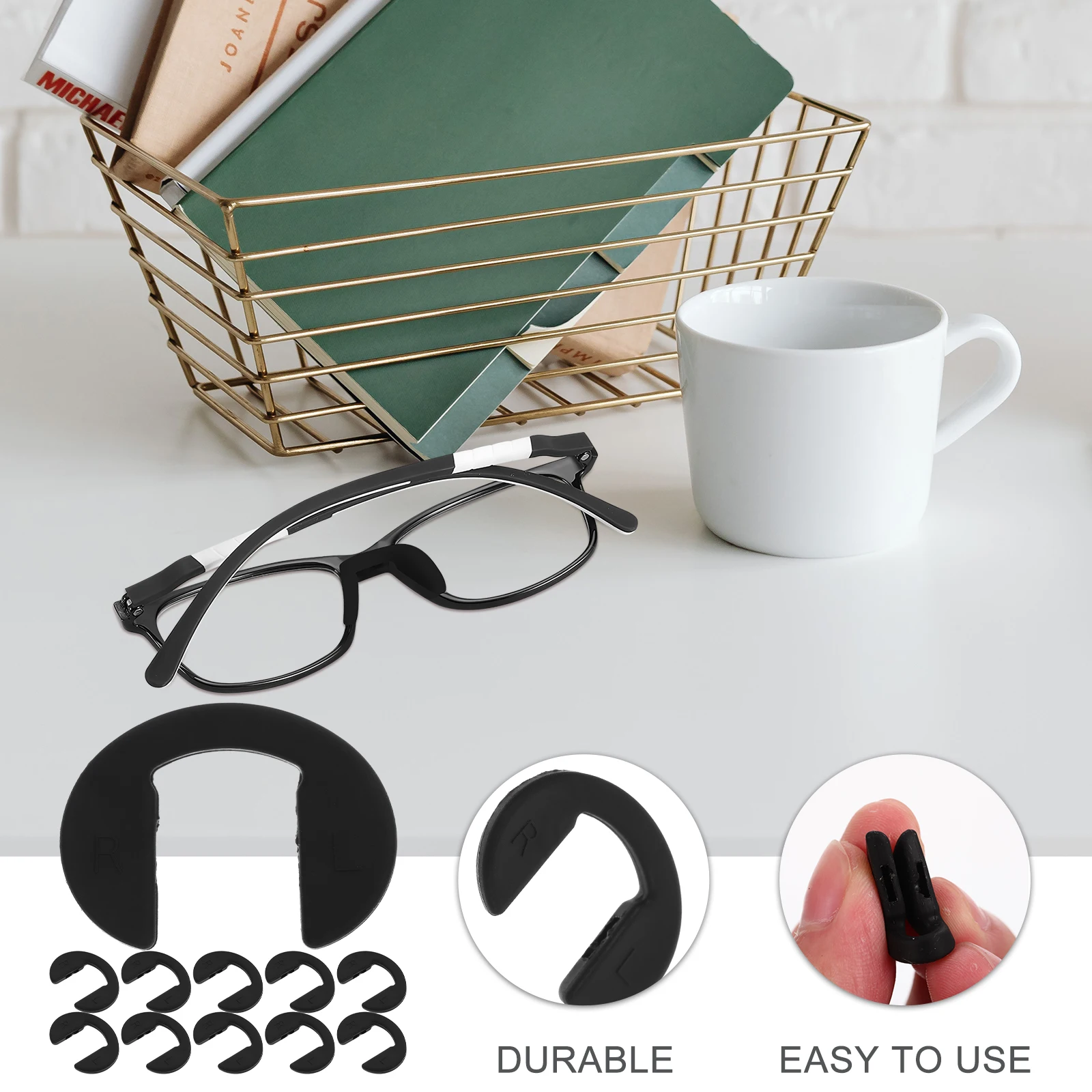 

10Pcs Eyeglass Nose Pads Nonslip Silicone Nose Support Pads for Glasses Sunglasses Frame Replacement Glasses Accessories