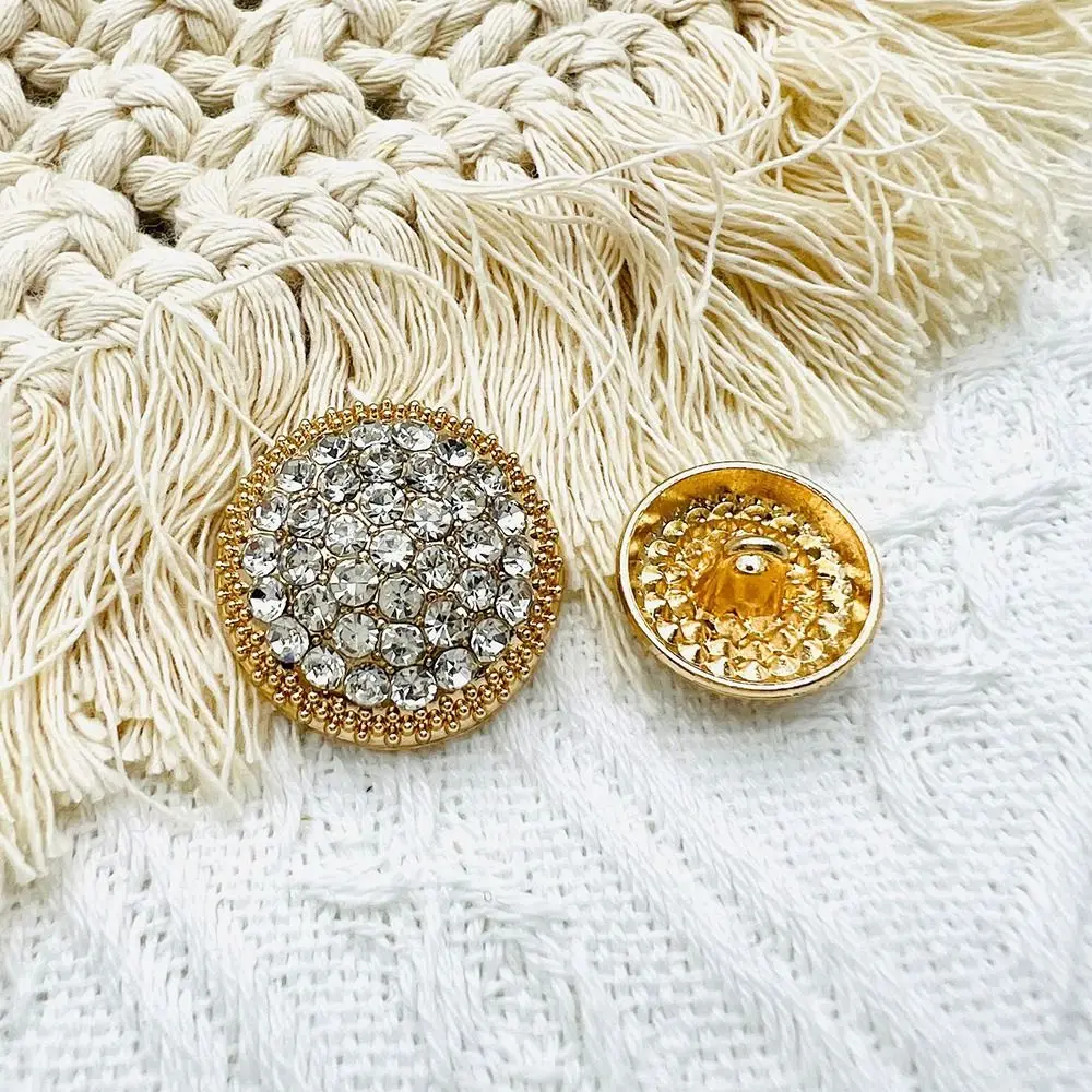 10Pcs Fashion Metal Rhinestone Buttons Shirt Buttons DIY Clothing Sewing Button Needlework Handmade Accessories
