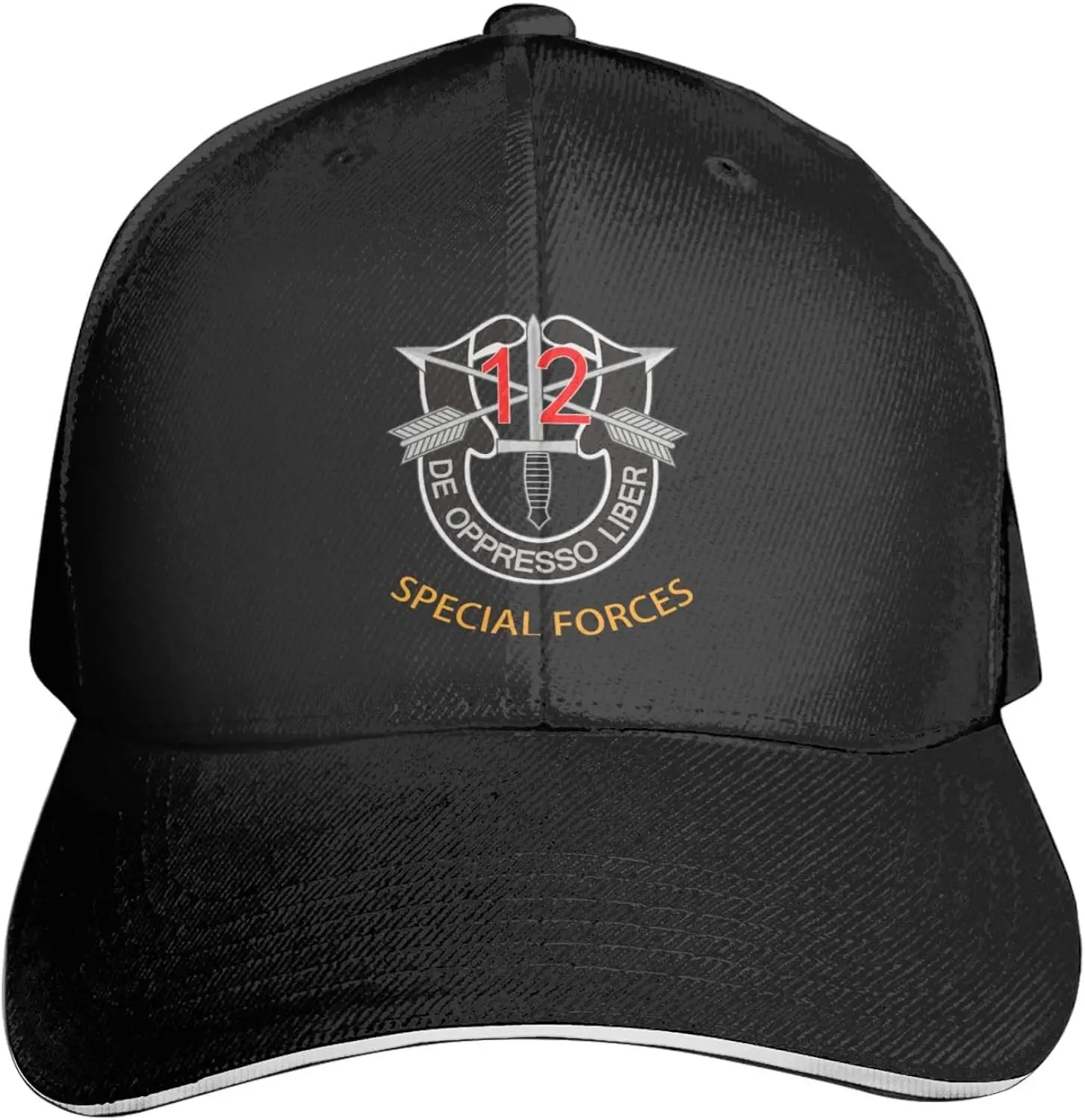 12th Special Forces Group Premium Adjustable Baseball Cap for Men and Women - Outdoor Sports, Sun Protection Black