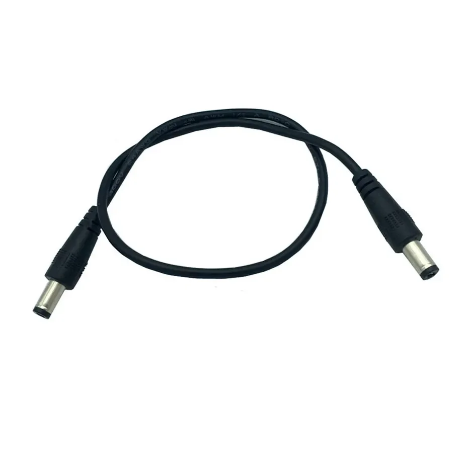 DC 5.5x2.1 Extension Power Cable Wire 0.35M Male To Male Connector 5.5*2.1 Cable 5.5*2.1 M/M Cord Black 35cm