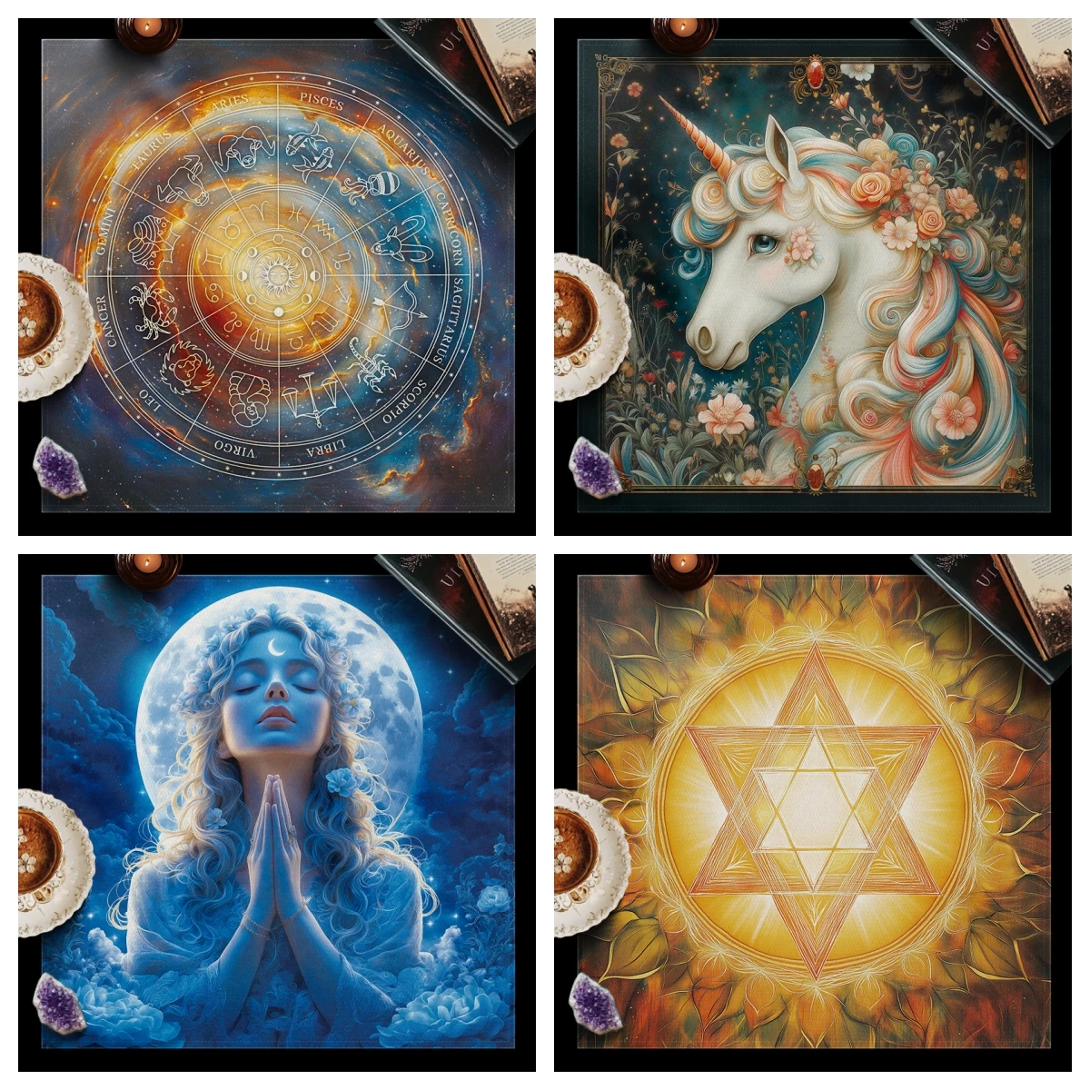 1pc Tarot card tablecloth, 12 zodiac card game, fortune telling card mat, board game cloth mat, board game decoration tablecloth