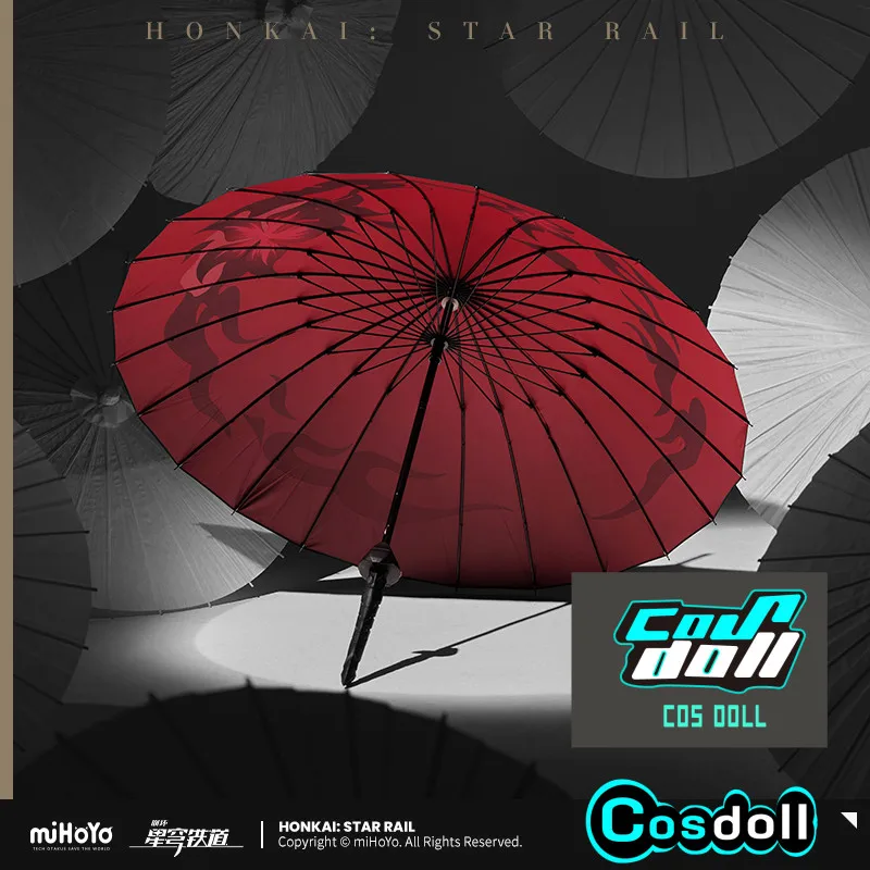 In Stock Official Honkai: Star Rail Acheron Long Handle Umbrella Large Rain Umbrella Anime Figure Game Toy Kids Halloween Gift