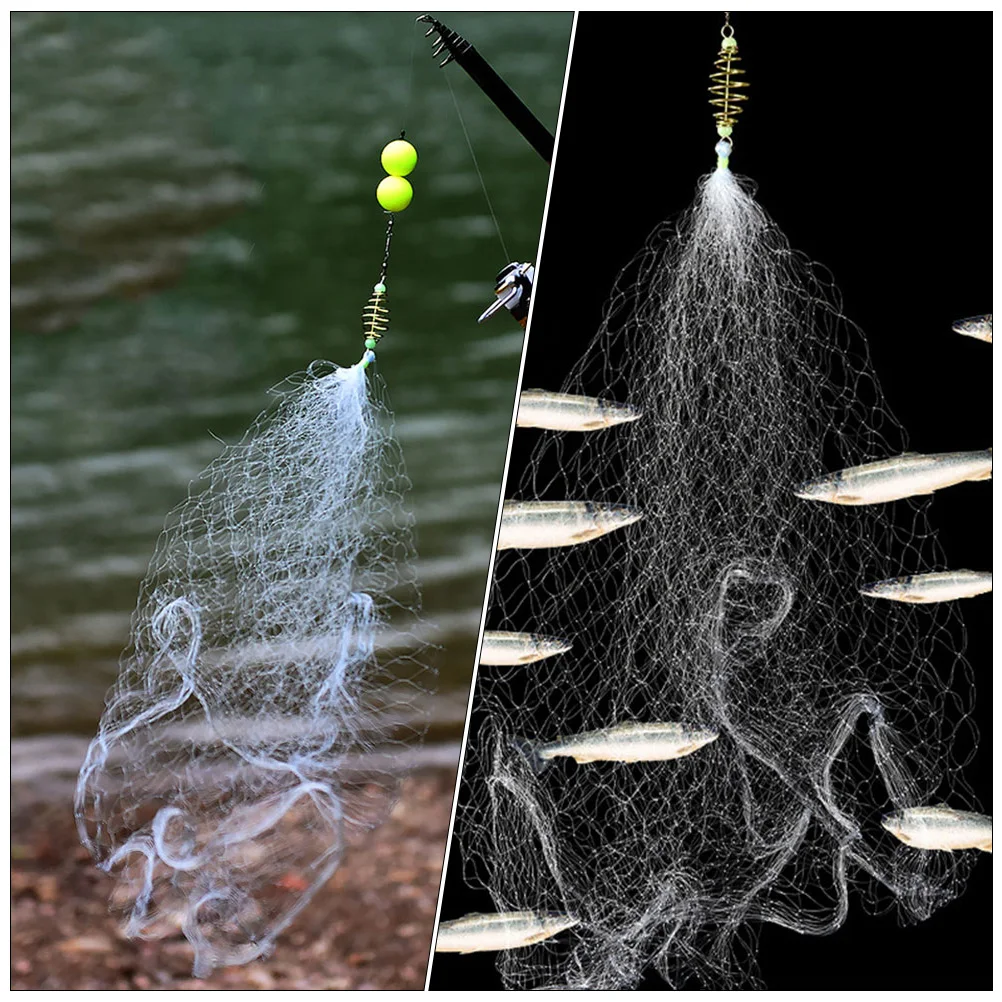 

4 Pcs Fishing Net with Fider Accessories Saltwater Portable Fishnet Feeder Pier Freshwater