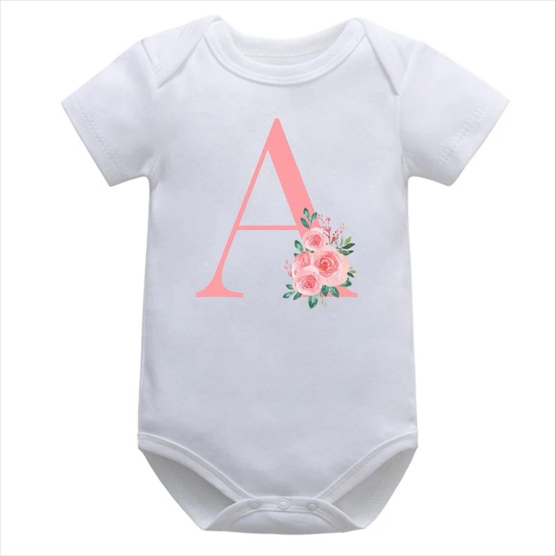 

Baby Girl Clothes Initial A Pink Red Floral Bodysuit Fashion Letter A Digital Designs Baby Romper Newborn Baby Clothes 7-12m m